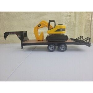 Big Farm Gooseneck Trailer & Yellow Cat Toy Excavator Lot